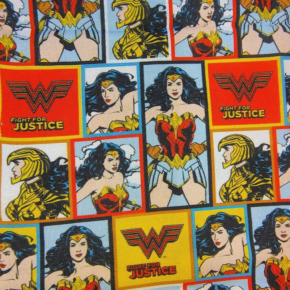 DC Comics Wonder Woman 1984 Hero Girl Power Collage Cotton Fabric 19.5inx57in